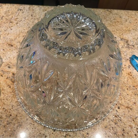 Vintage Large glass punch bowl - set of 12 cups - Picture 11 of 15